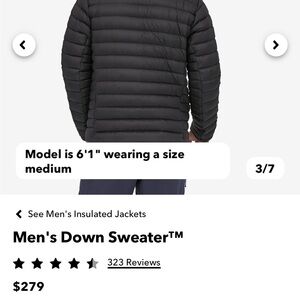 Men’s Patagonia Down Sweater Jacket lightly worn